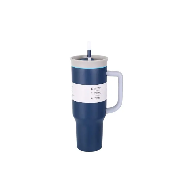 1.2 L Insulated Stainless Steel Travel Mug – Dual-Function Lid With Handle & Straw 1
