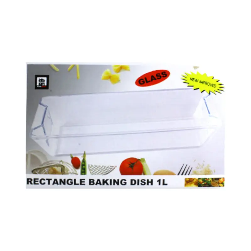 1-Liter Rectangular Glass Baking Dish – Oven-Safe & Microwave-Safe (Glj762) 1