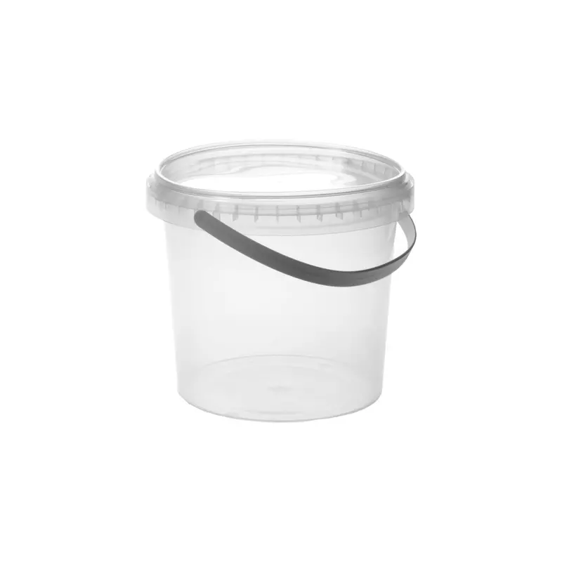 1-Litre Transparent Fino Bucket With White Lid – Compact Storage 1