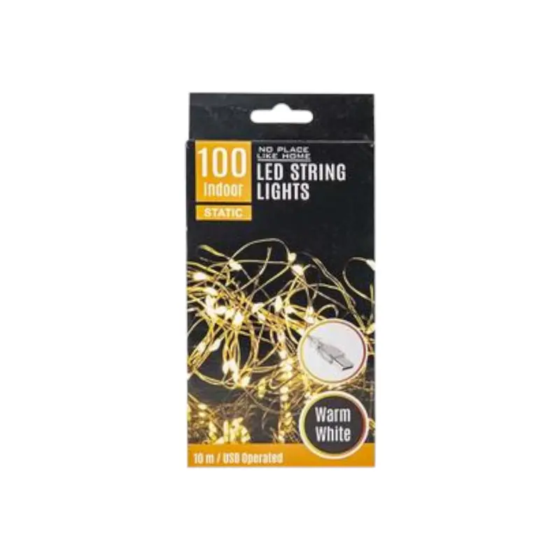 10-Meter Warm White Led Fairy Light String – 100-Bulb Indoor Decor With Usb Power 1