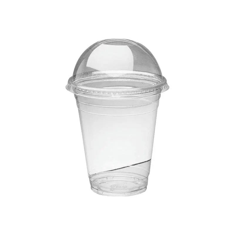 10-Pack 250Ml Pet Smoothie Cups – Leak-Resistant Dome Lids With Straw Holes 1