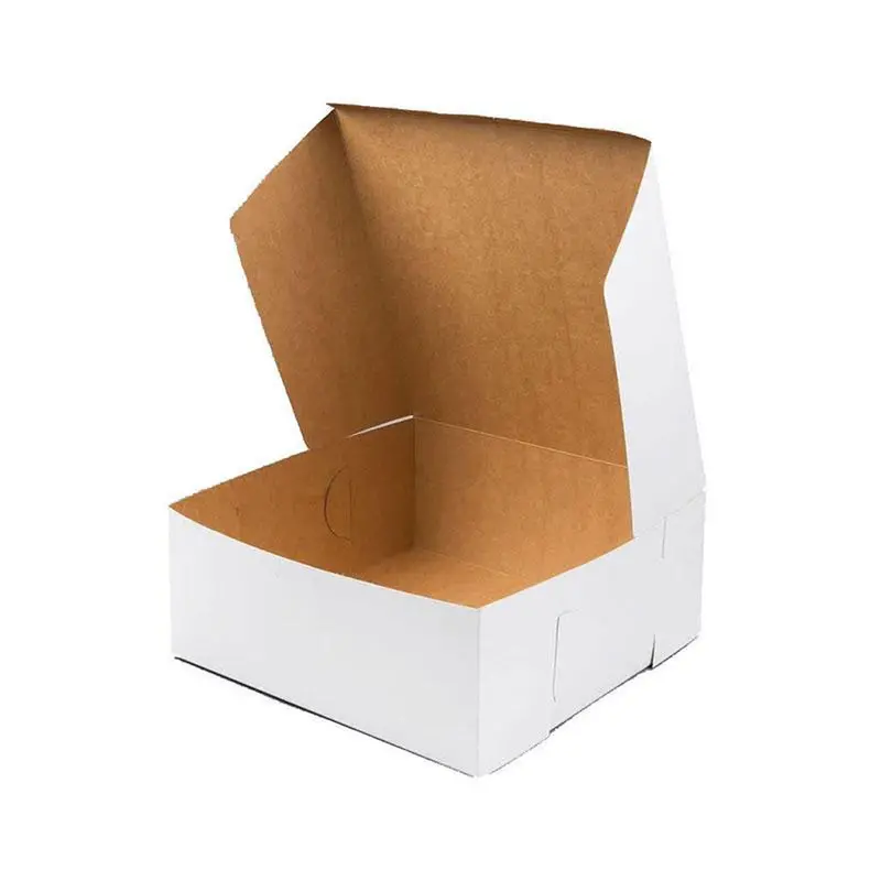 10-Pack Of 6" × 6" × 2" Square Cake Boxes – Compact Bakery Packaging 1