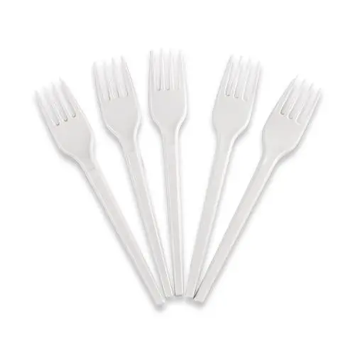 100-Pack Disposable White Plastic Forks – Commercial-Grade Cutlery For Catering & Events 1