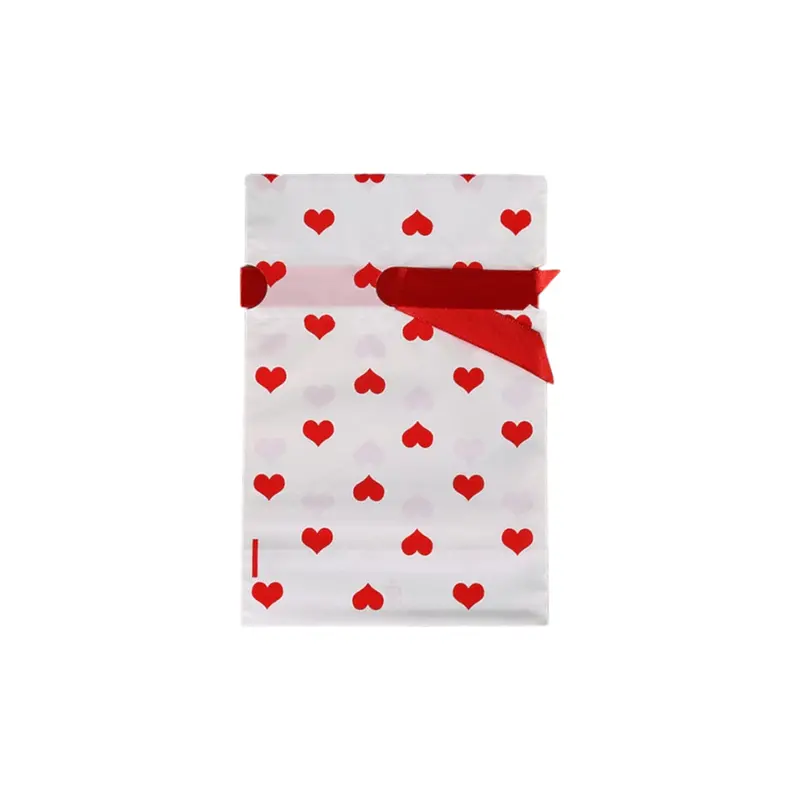 12-Pack Heart-Printed Gift Treat Bags With Ribbon Drawstrings (15 × 24 Cm) 1
