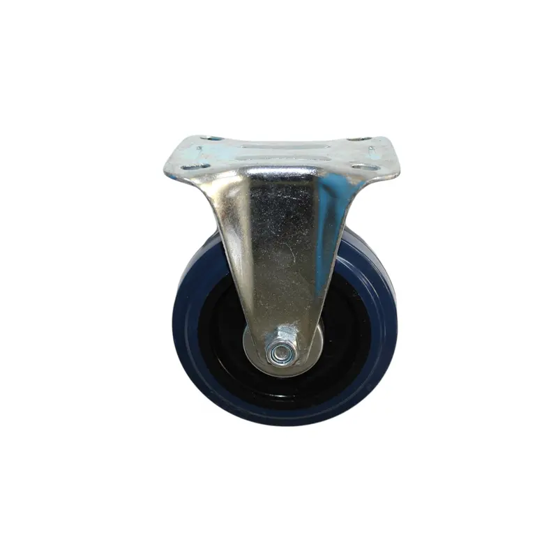 125Mm Blue Rubber Castor – Fixed Plate Mount, Non-Marking (Model 378Ngr125P100) 1