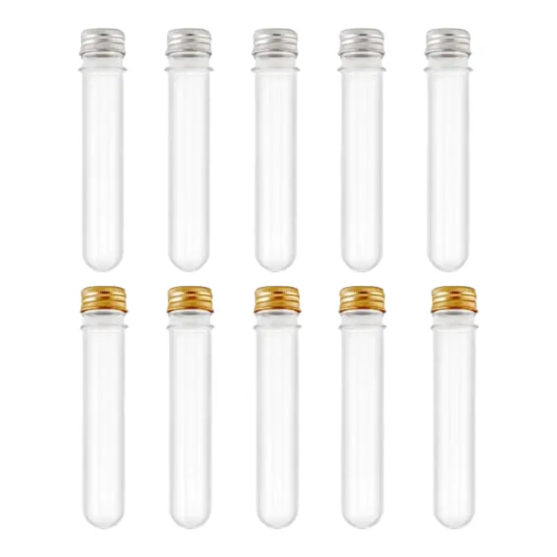 14 Cm Pet Plastic Test Tube – Clear Lab Vial With Secure Cap 1