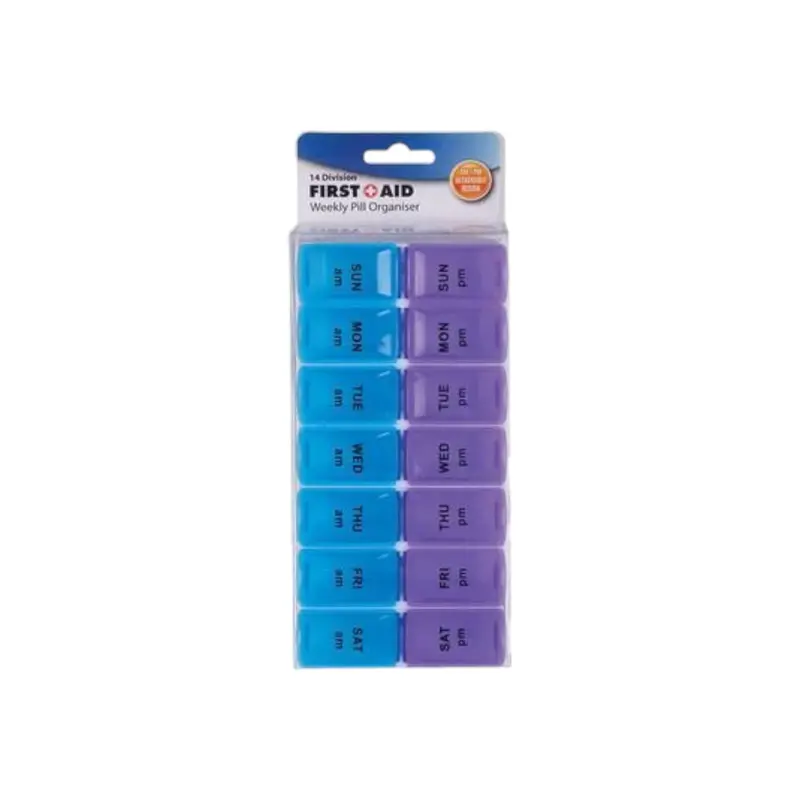 14-Compartment Pill Organizer With Am/Pm Labels 1