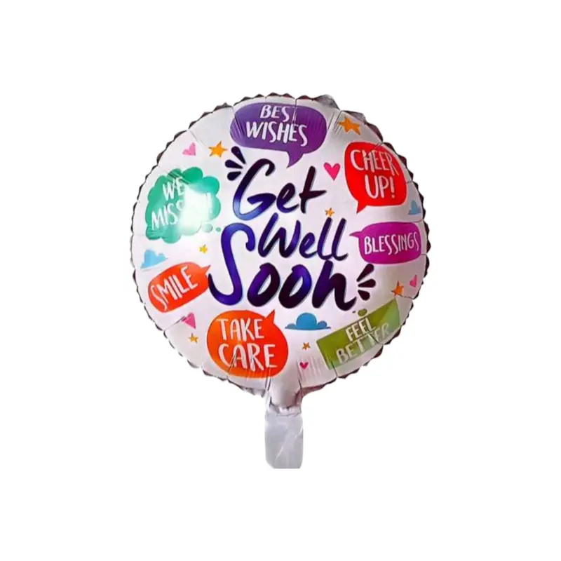 18-Inch ‘Get Well Soon’ Foil Balloon – Metallic Mylar Birthday & Recovery Decoration 1