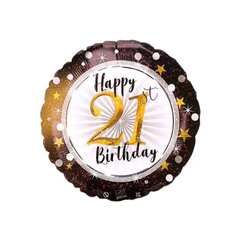 18-Inch Happy 21St Birthday Foil Balloon – Metallic Finish 1