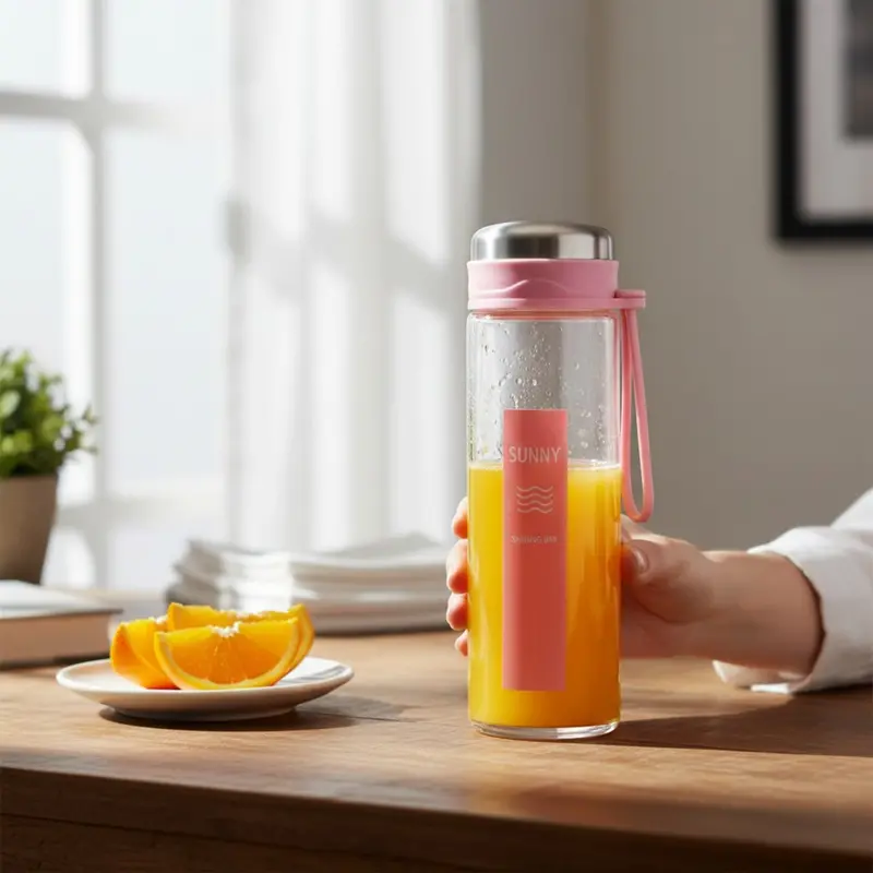 200Ml Leak-Proof Glass Water Bottle With Silicone Carry Strap – Compact & Stylish 1
