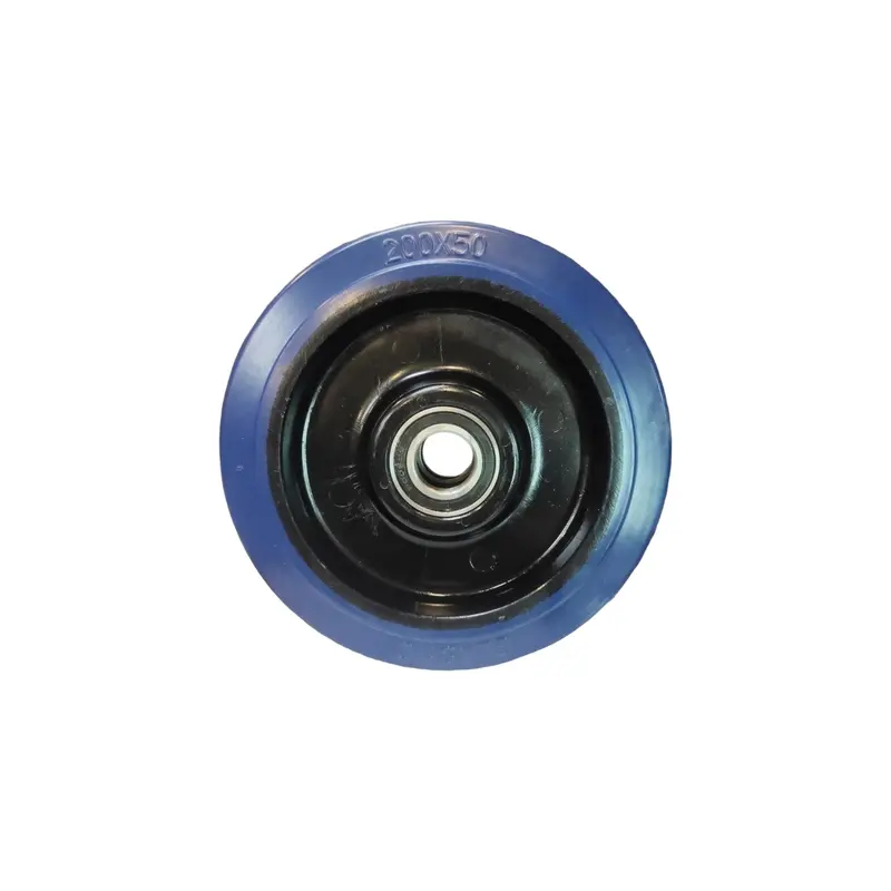 200Mm Elastic Rubber Castor Wheel – Blue Bb25 Non-Marking Swivel Caster 1