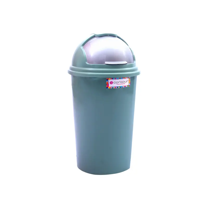 25-Liter Round Office Trash Can With Helmet-Style Lid – Contour Housewares 1