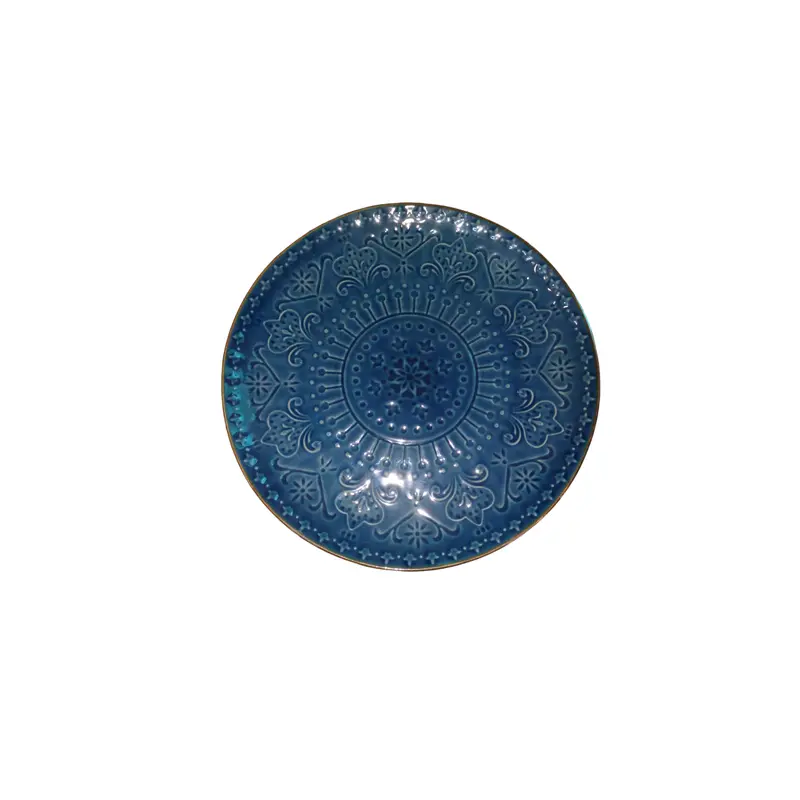 26.5 Cm Embossed Reactive-Glaze Dinner Plate (Model Szl114-1B) 1