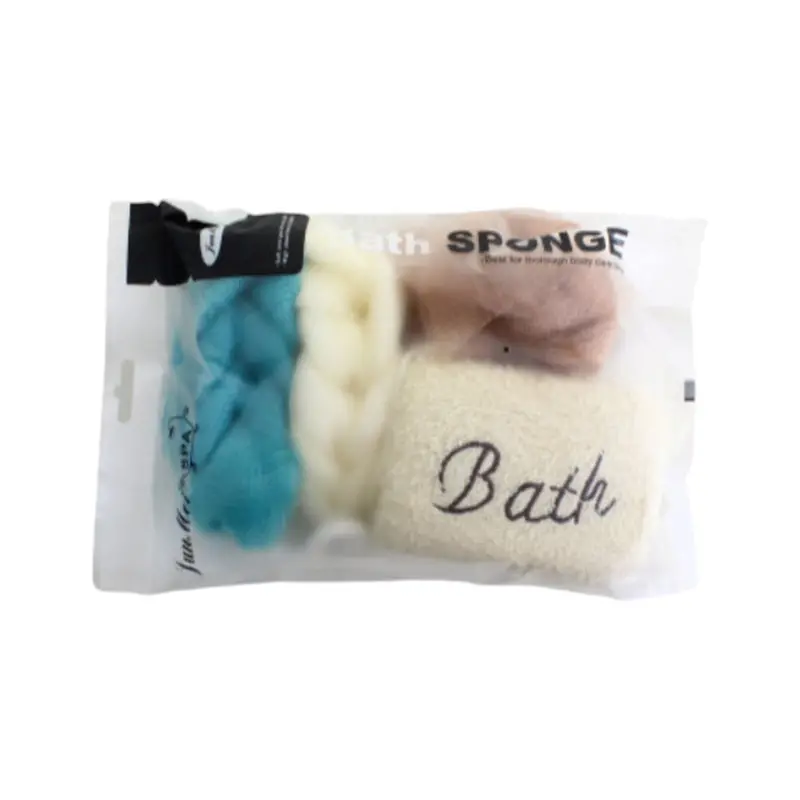 3-Piece Bath Sponge Set – Soft Exfoliating Design 1