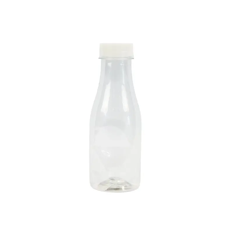 350Ml Clear Pet Bottle With Transparent Snap-On Lid 1