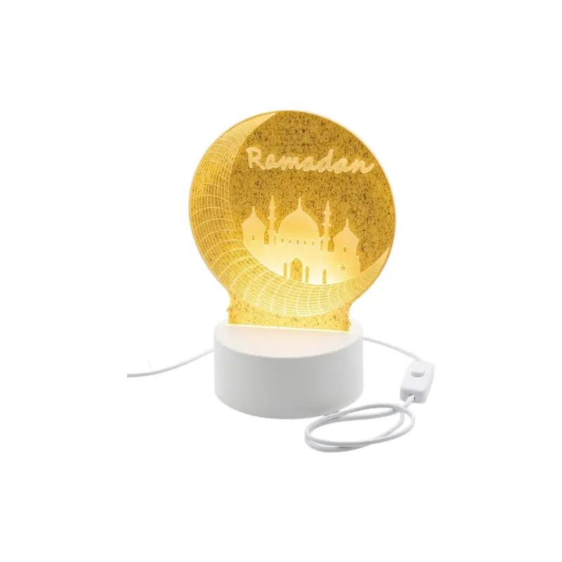 3D Led Night Light Stand – Ramadan-Themed Illuminated Desk Decor 1