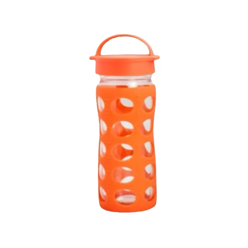 450Ml Sleek Glass Hydration Bottle – Soft-Touch Colored Silicone Sleeve (Model 26103) 1