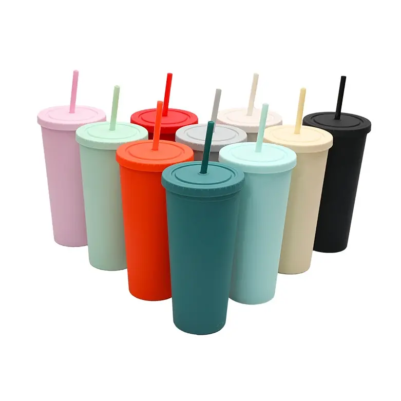 450Ml Solid-Color Matte Acrylic Drinking Tumbler 1