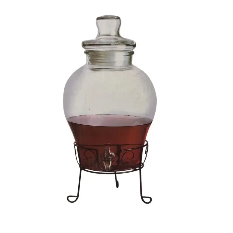 5-Liter Glass Beverage Dispenser With Stainless Steel Stand (Model 538) 1
