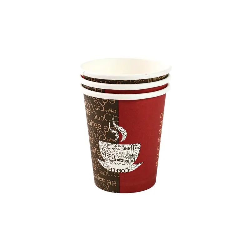 5-Pack 350Ml Vending-Style Single-Wall Paper Coffee Cups – Minimalist Pattern Design 1