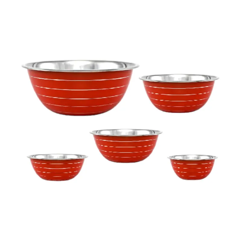 5-Piece Stainless Steel Mixing Bowl Set – Deep, Colored Bowls 1