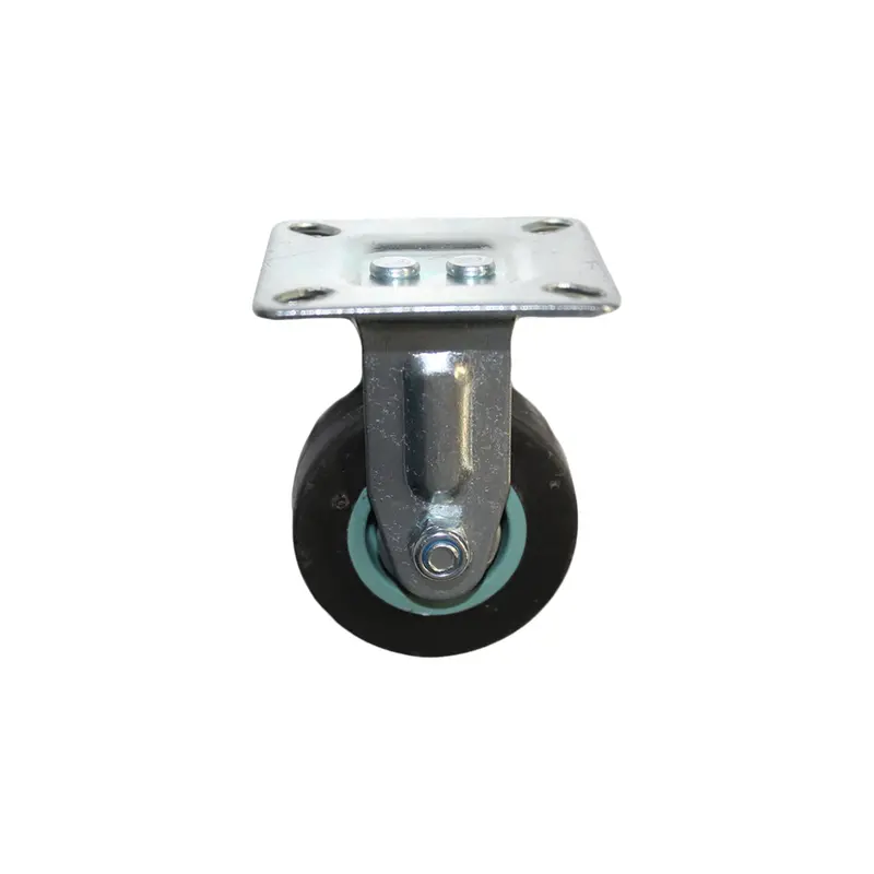 50Mm Fixed-Plate Rubber Castor – Durable Industrial Trolley Wheel (278Tpr050P60) 1