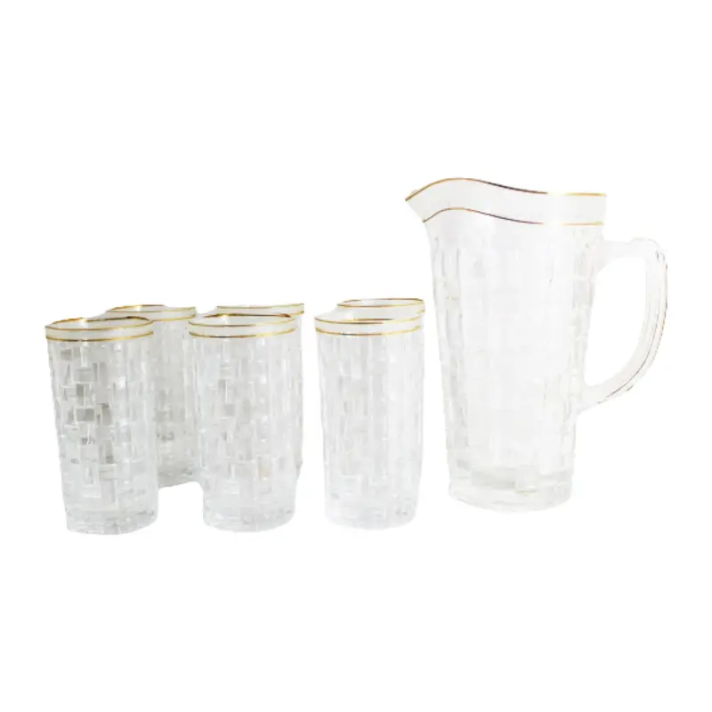 7-Piece Clear Wave-Design Water Serving Set – Gl2632 1