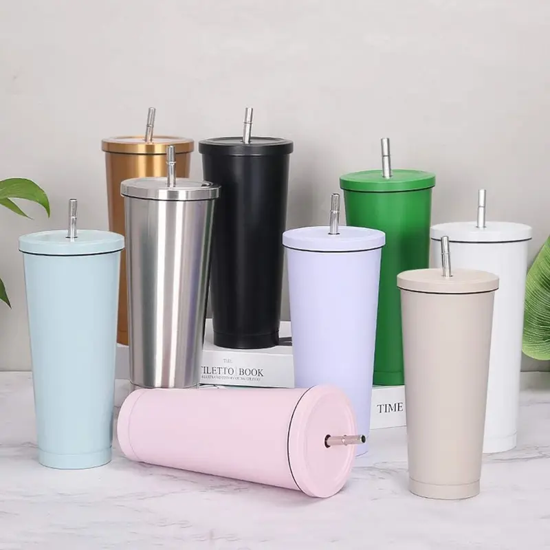 750Ml Double-Wall Stainless Steel Insulated Bottle – Includes Straw & Cleaning Brush 1