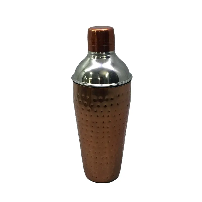 750Ml Hammered Copper-Finish Stainless Steel Cocktail Shaker 1