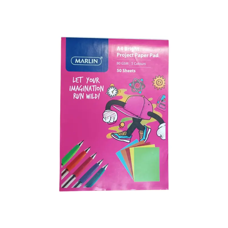 A4 Bright Project Paper Pad – 50 Sheets Of 80Gsm Colored Craft Paper 1