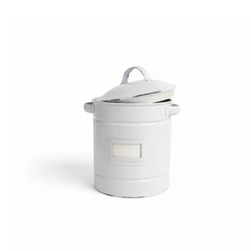 Airtight Enamel Storage Can – 18Cm × 14Cm Cylindrical Food Container 1