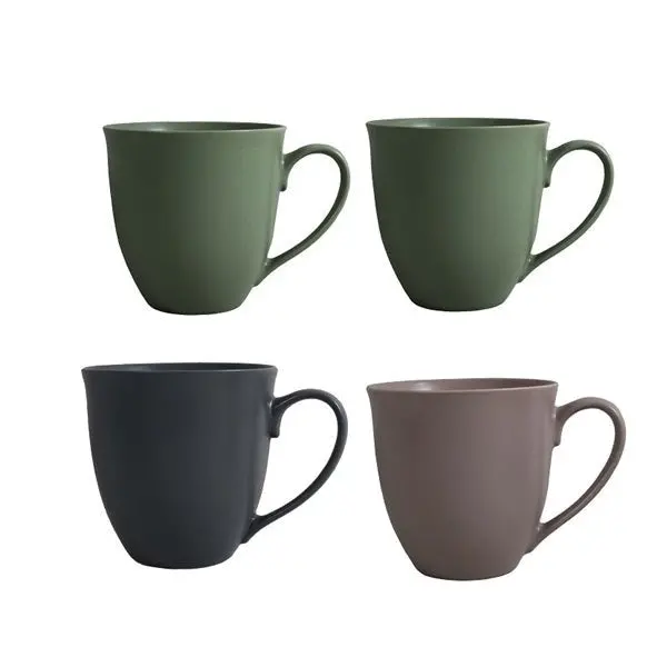 Aqua Stone Tulip Ceramic Coffee Mug Set – 4-Pack 1