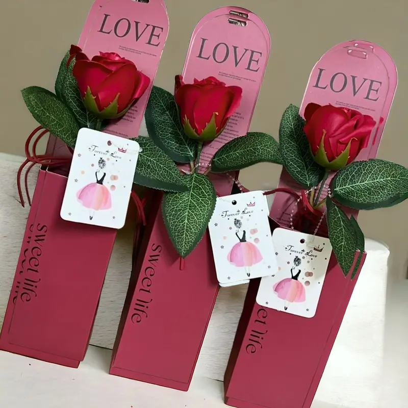 Artificial Rose Arrangement In Elegant Gift Box – Ready-To-Gift Floral Set 1