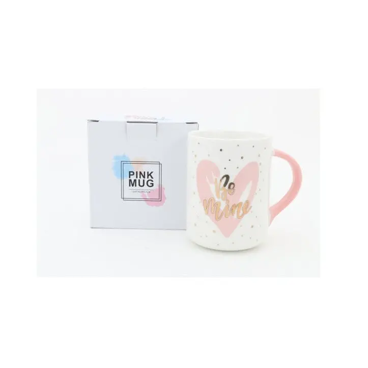 'Be Mine' Ceramic Mug – Rose Gold Accented Handle & Rim 1