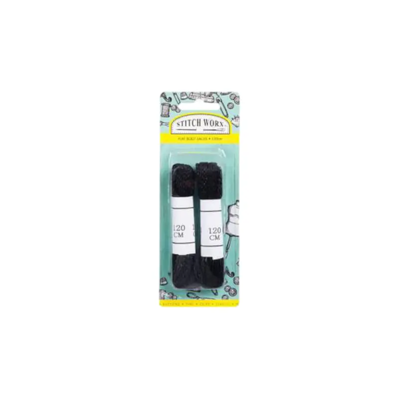 Black Cotton Shoe Laces – 120 Cm Premium Durability 1