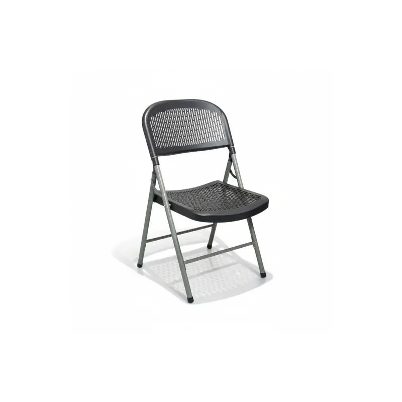 Black Folding Catering Chair – Woven Back Design, Medium-Duty Commercial Use 1