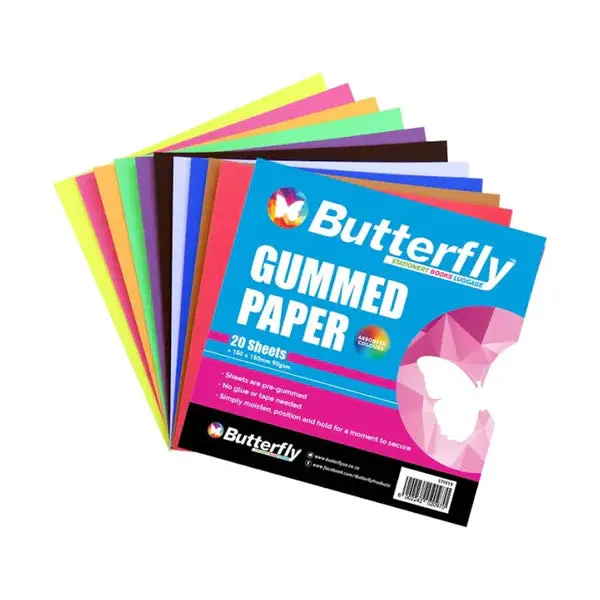 Butterfly Brand Gummed Square Paper Sheets – 147 × 147Mm, 20-Pack 1