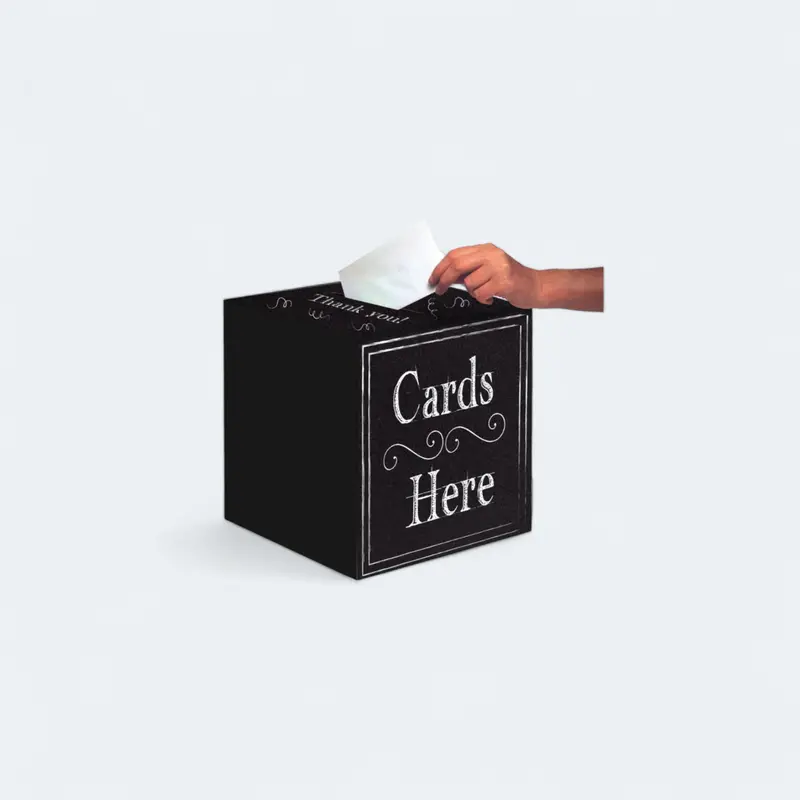 Chalkboard-Style Card Box – 30.48 Cm Square Display Or Storage Box 1