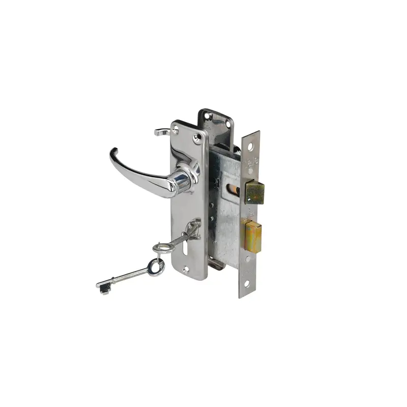 Chrome-Finished Boston Mortice Lock – Dual-Lever, 3-Key System – Model 2L3K-4292 1