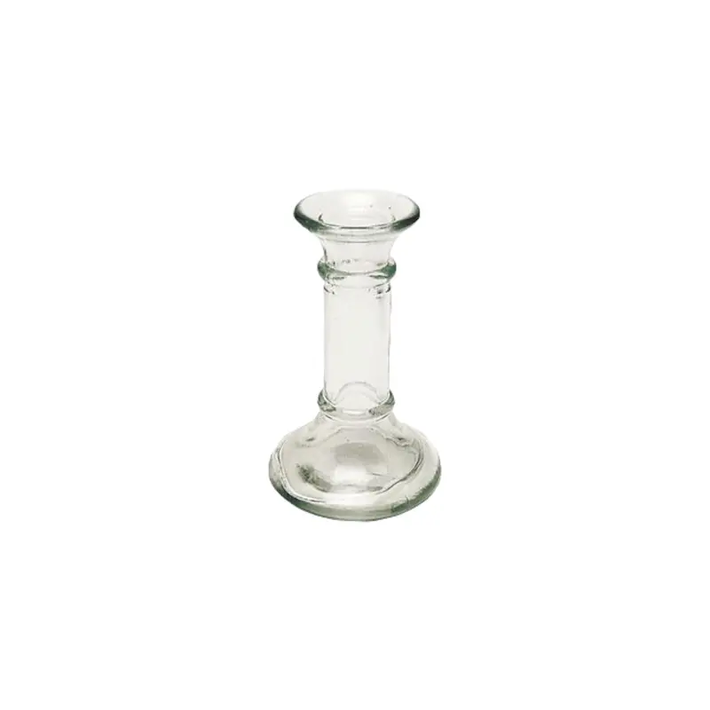 Clear Glass Candle Holder – 13.5 Cm Tall Flame-Safe Vessel 1