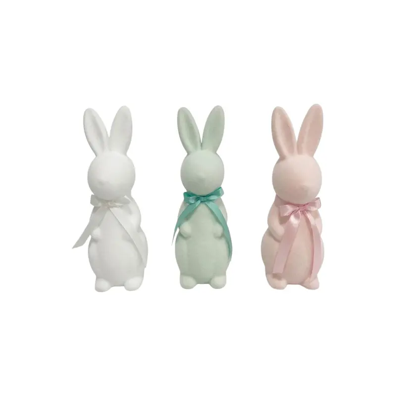 Colorful Flocked Easter Rabbit Ornament – 6×15 Cm, Single Piece 1