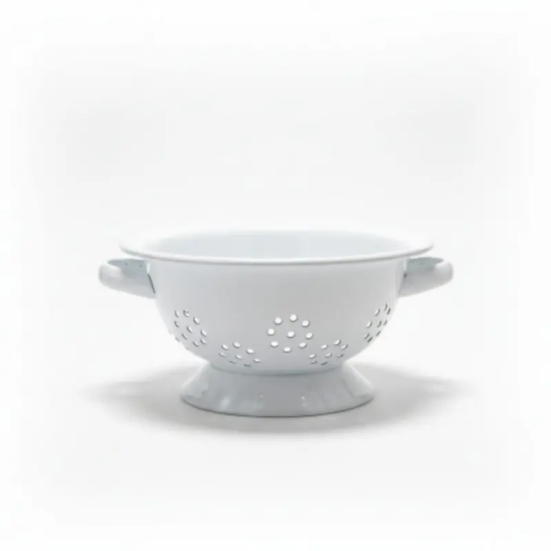 Compact Enamel Colander – 21Cm Diameter, Lightweight Drainage Basket 1