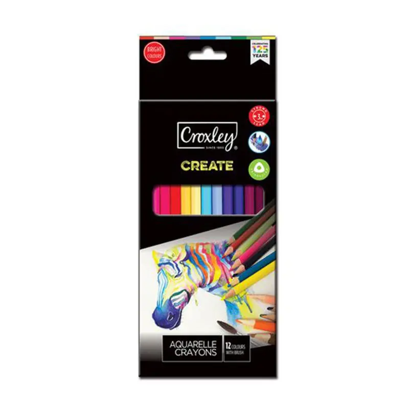 Croxley Wooden-Cased Colored Pencils – 12-Piece Set (Wood-Free) 1