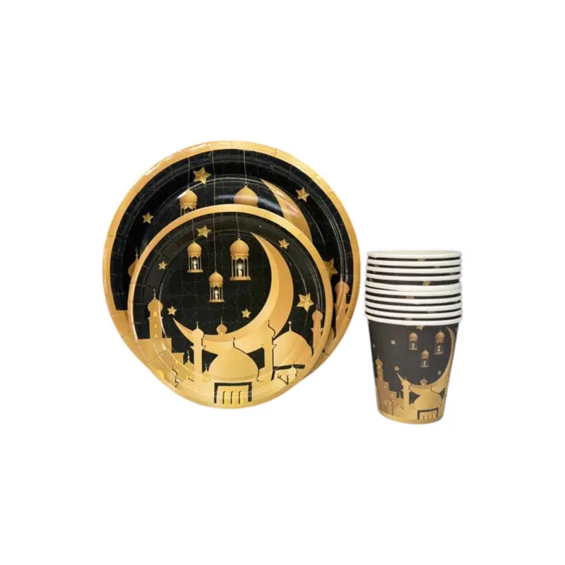 Eid-Themed Disposable Paper Dinnerware Set – Complete Party Tableware Kit 1