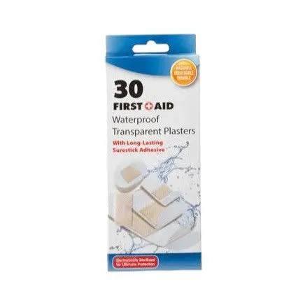 Firstaid Mixed-Size Clear Plaster Pack – 30-Count First Aid Kit Essential 1