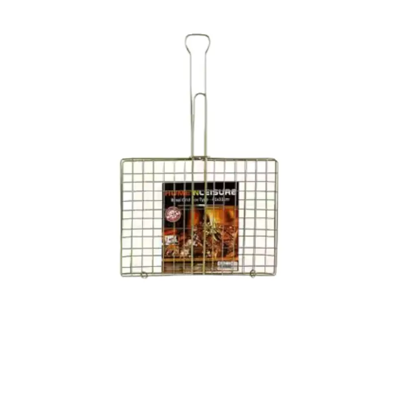 Flat Braai Grid By Home N Leisure – 41 × 31 Cm Fixed-Handle Grill Grate For Outdoor Cooking 1