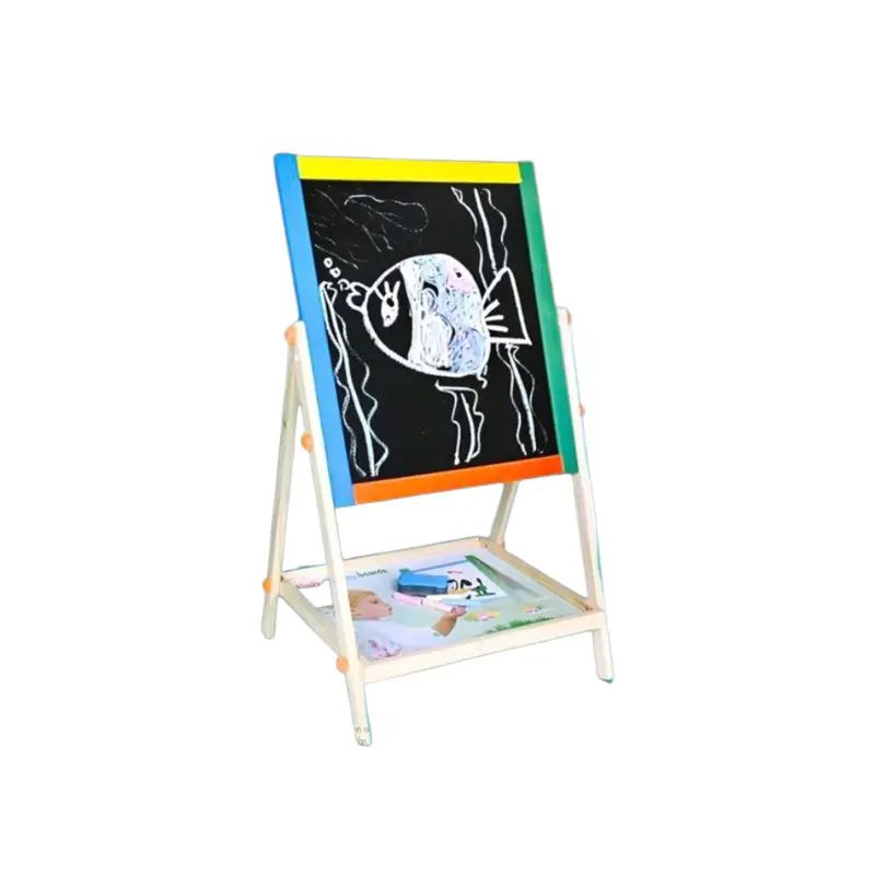 Freestanding Blackboard Easel – Double-Sided Chalkboard For Drawing & Learning 1