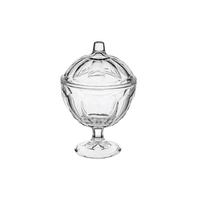 Glass Candy Jar With Ice Cream Design And Airtight Lid 1