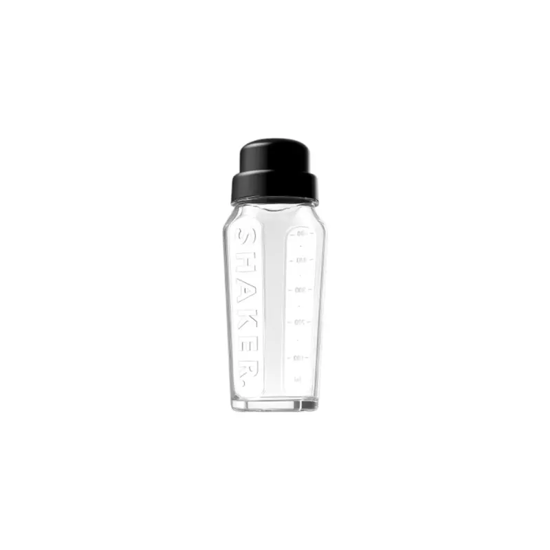 Glass Cocktail & Salad Dressing Shaker Bottle – 550Ml With Sleek Black Lid 1