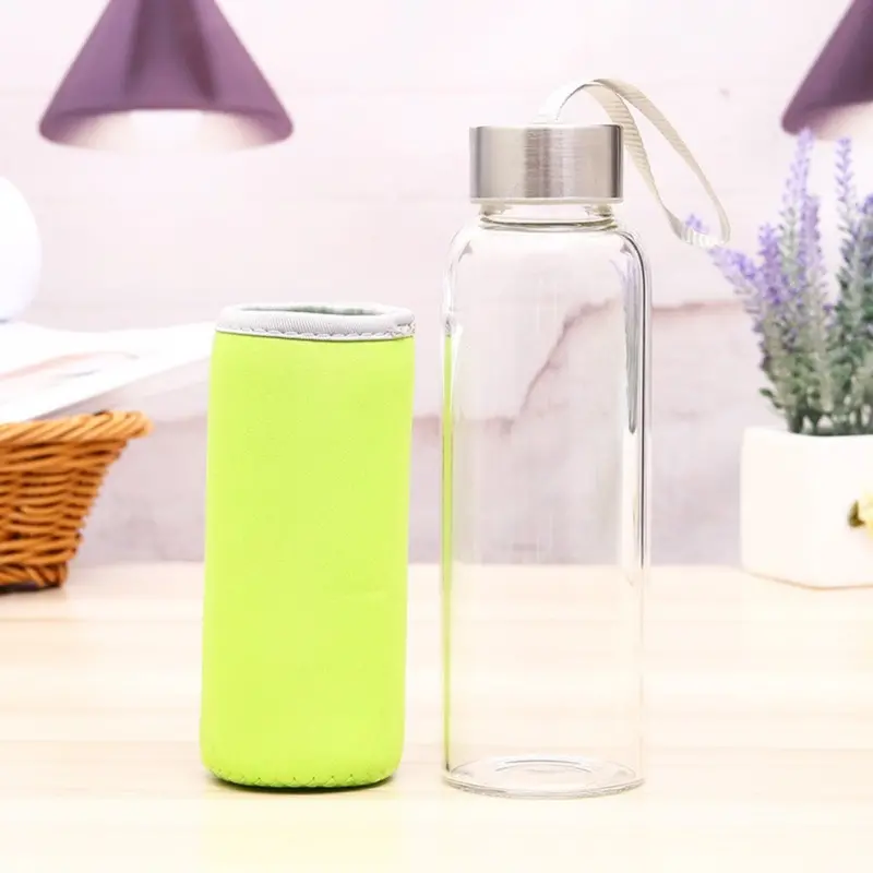 Glass Drinking Bottle With Neoprene Sleeve 500Ml 1